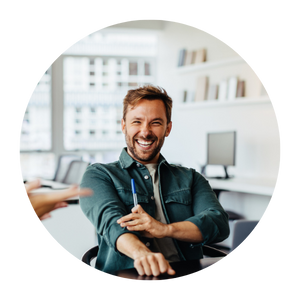 Profile Image Frame - White Male Young Professional Laughing